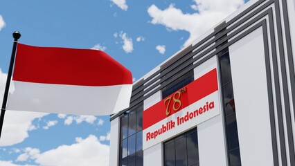 illustration of  indonesian independence day 17 august 2023