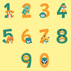 Obraz premium Cute Number Animal Collection