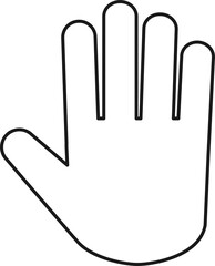 Stop hand palm outline icon for your website design, logo, app, UI. illustration