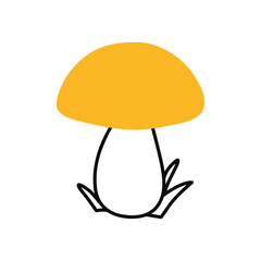 Fototapeta premium Mushroom in doodle style. Vector illustration. Linear boletus. Autumn mushrooms.