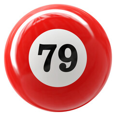 79 Number 3D Ball Red