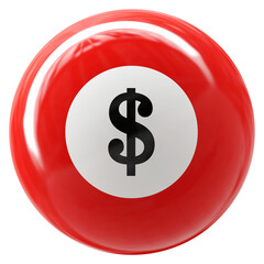 Dollar Symbol 3D Ball Red