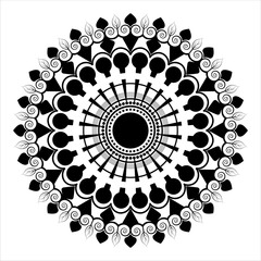 Eye catching  and looks great mandala design in black and white
