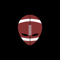Fototapeta premium Monster Alien American Football Ball Head Icon