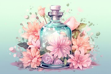 小瓶と花,Generative AI AI画像