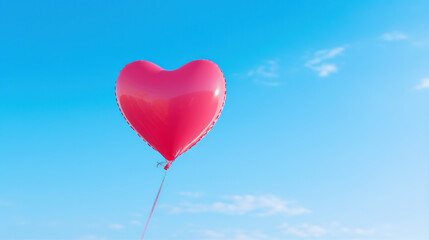 heart-shaped balloon floating against a clear blue sky. The image conveys a sense of joy and lightheartedness