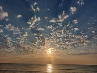 sunset over the sea