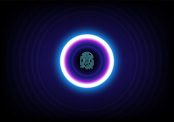 Finger scan technology background design, digital identify electronic touch screen