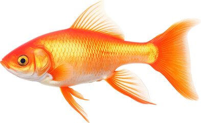 Fototapeta premium goldfish figure body style white background. 