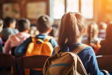 Obraz premium Children having class school outside. Generate Ai