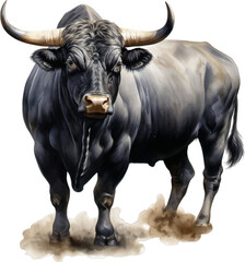 bull on a white background