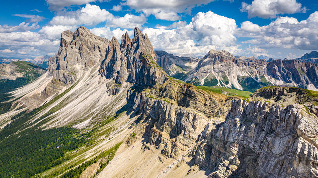 Landscape with sky and clouds, Seceda, Dolomity