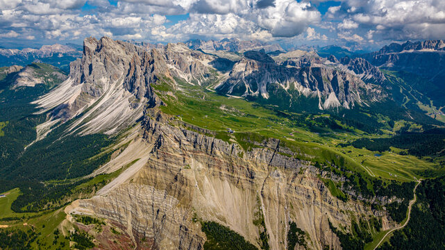 Landscape with sky and clouds, Seceda, Dolomity