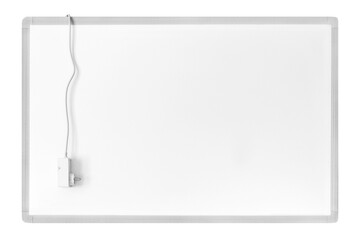 White electric infrared heating panel isolated on white background