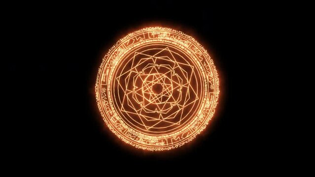 Powerful Orange Magic Shield, Superhero protection spell in 4k with alpha channel (transparent)