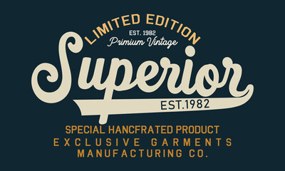 Limited Edition superior denim typography, t-shirt graphics, vectors - obrazy, fototapety, plakaty