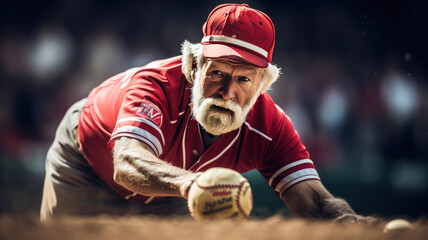 senior man . pro player baseball.