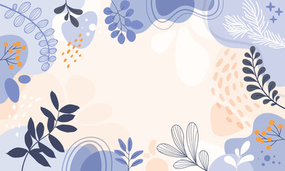 Design banner frame flower Spring background with beautiful. flower background for design. Colorful background with tropical plants.