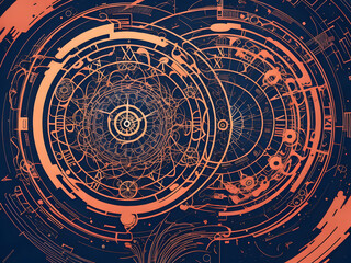 Imaginary clock technology background