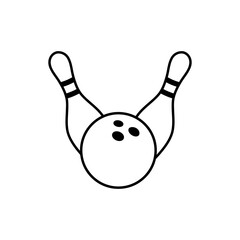 Bowling icon vector. skittles illustration sign. strike symbol or logo.
