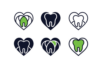 Dentist logo collection with creative unique design vector