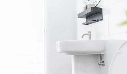 Modern white bathroom interior