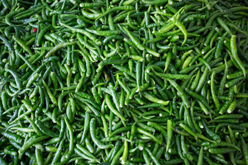 chili vegetable in Asian market, hot spicy and fresh, high resolution photograph 