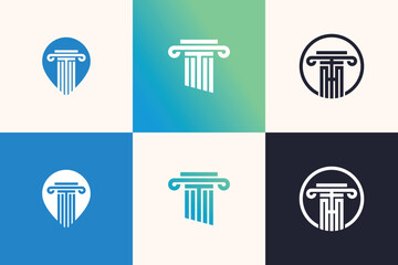 Lawyer logo collection with creative unique design vector