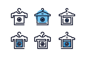 Laundry logo collection with creative unique design vector