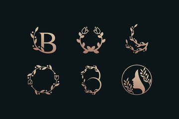 Beauty logo collection with creative unique design vector