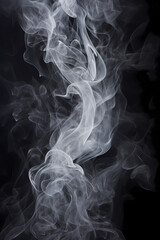 Smoke is steaming up against a black background, in the style of tenebrism
