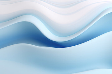 Fototapeta premium Abstract blue background with wavy lines. 3d render illustration. Light Blue background with smooth lines in it and some smooth folds in it.