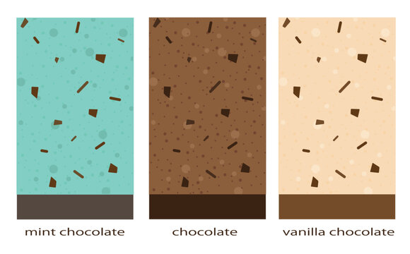 3種のチョコレートのベクターイラスト壁紙セット