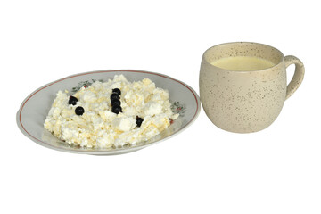 Morning breakfast with cottage cheese casserole with berries and coffee. Baked homemade cottage...