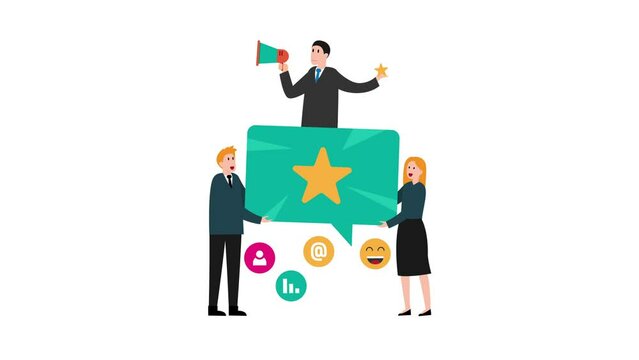 People Characters Giving star review