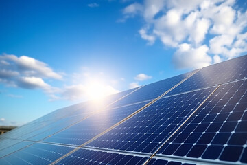 Solar panels, photovoltaic, alternative electricity source - concept of sustainable resources