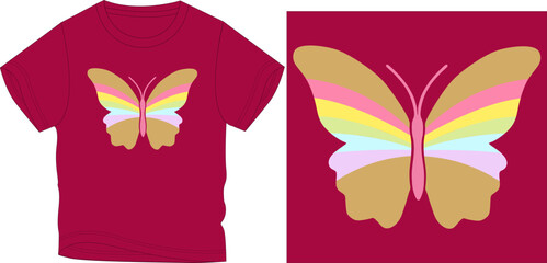 butterfly rainbow graphic design vector