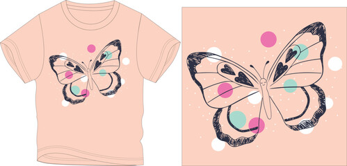 butterfly with dots graphic design vector
