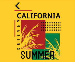 California amazing summer graphic design vector
