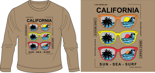 California glasses graphic design vector