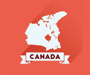 Canada map graphic design vector