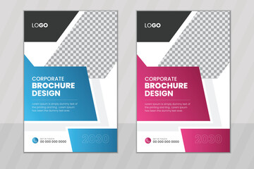 Business brochure cover design vector template and annual report design