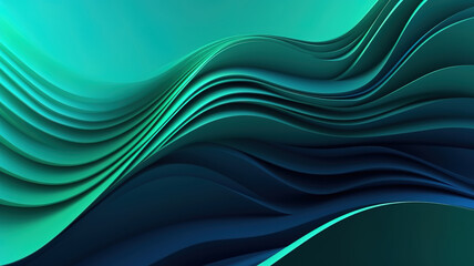 Abstract blue green background with lines and Turquoise banner, Bright color. Generative Ai