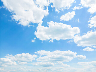 Naklejka na ściany i meble Summer blue sky cloud gradient light white background. Beauty clear cloudy in sunshine calm bright winter air bacground. Gloomy vivid cyan landscape in environment day horizon skyline view spring wind