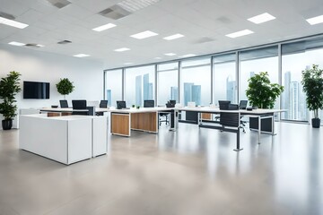 office interior with white background