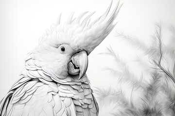 Cockatoo isolated on white background. Generative AI