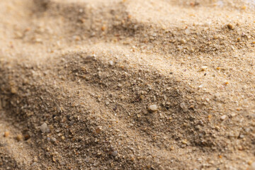Close up of sand grains and copy space background