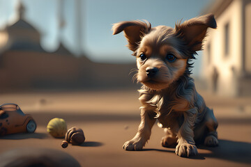 cute baby dog Generative AI