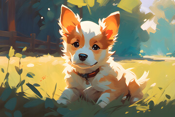 dog in the park Generative AI