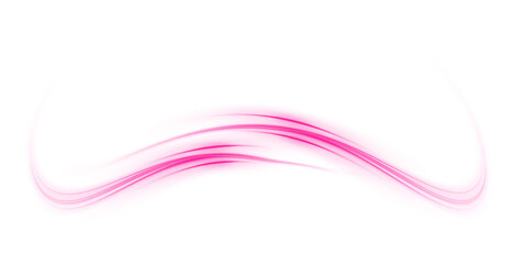Pink magic spirals with sparkles. Pink light effect. Glitter particles with lines. Swirl effect. PNG.